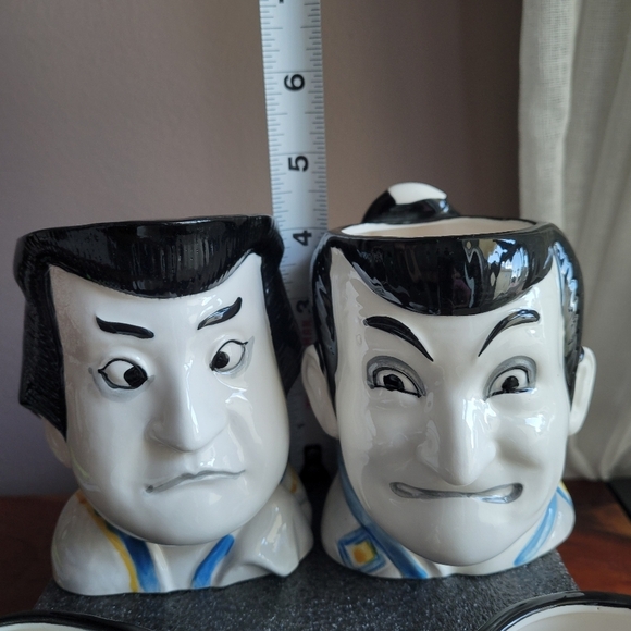 Vintage SIGMA TASTESETTER Japan Four Head Mugs Mens and Womens Hand Painted - Picture 3 of 12